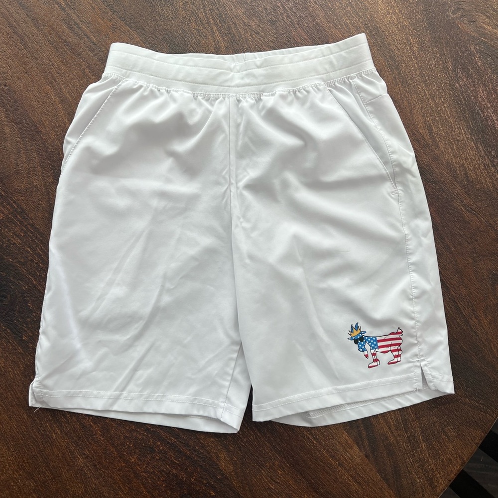 GOAT USA “Freedom Men's Athletic Shorts” - White - Youth Large